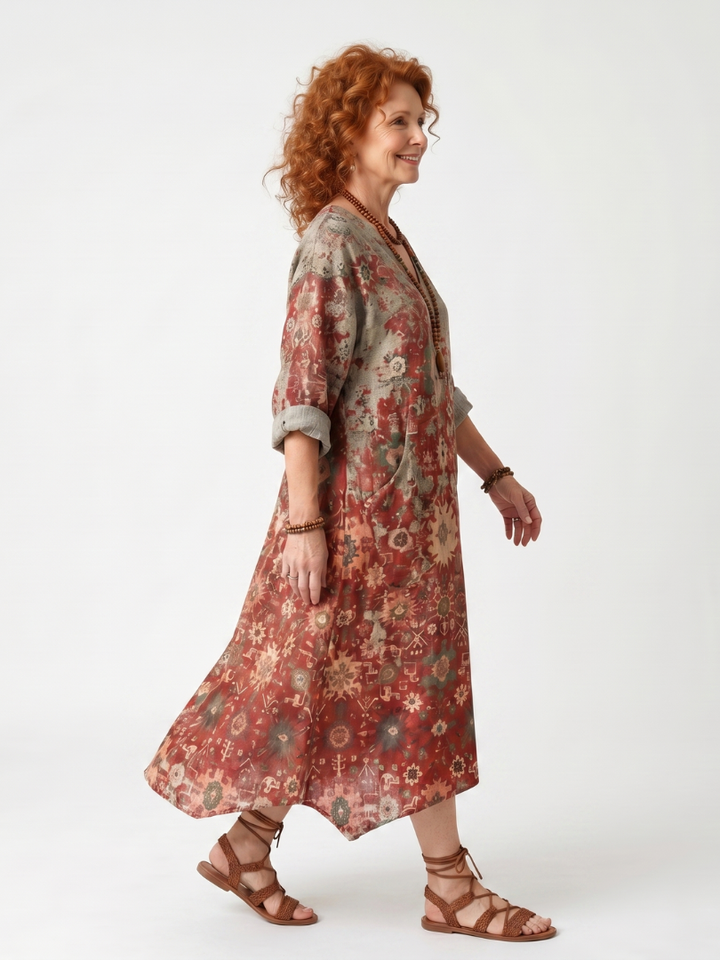 Adelaide™ | Vintage Meadow Maxi Dress