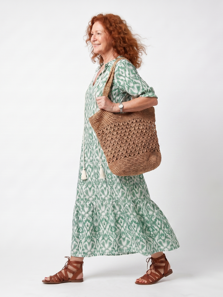 Maeve™ | Sage Ikat Maxi Dress