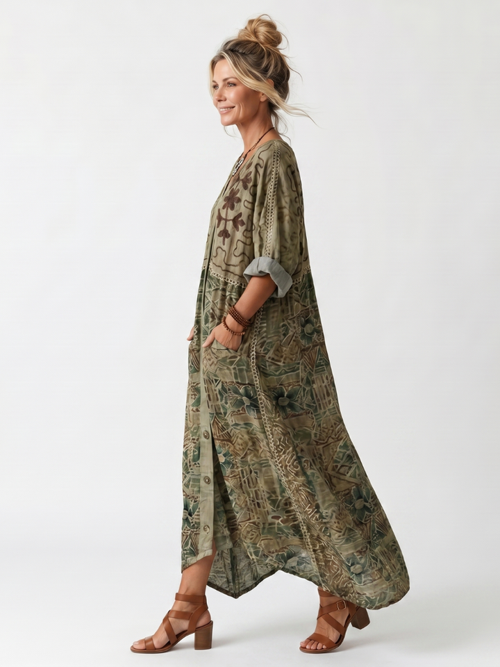 Rowan™ | Woodland Harmony Maxi Dress
