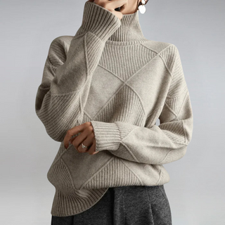 Fuchsia™ | Luxe Pink Textured Turtleneck Sweater