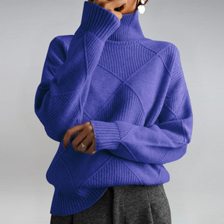 Fuchsia™ | Luxe Pink Textured Turtleneck Sweater