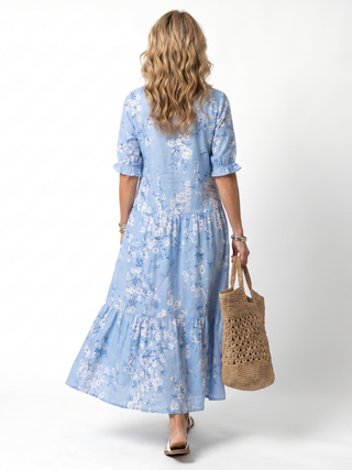 Claire™ | Blue Blossom Maxi Dress
