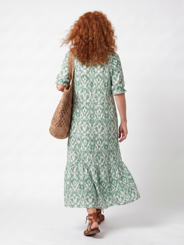 Maeve™ | Sage Ikat Maxi Dress