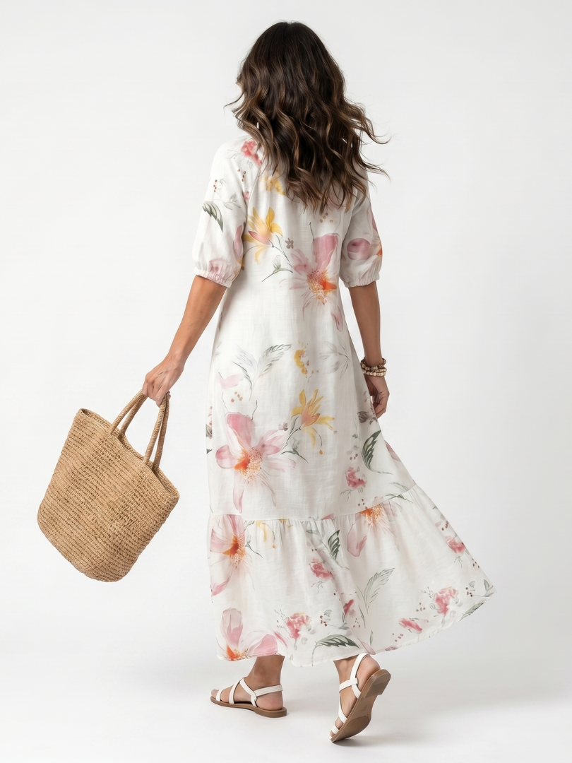 Emilia™ | Blush Blossom Maxi Dress