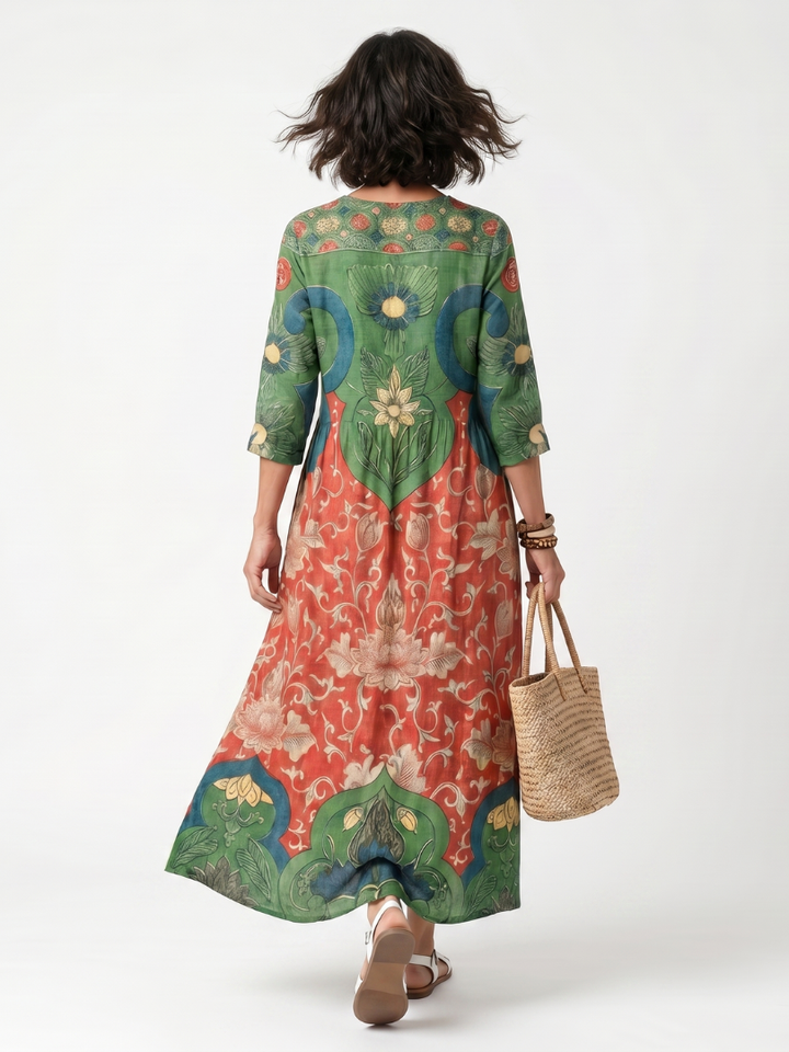 Elara™ | Heritage Bloom Maxi Dress