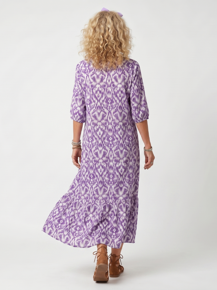 Celeste™ | Lavender Ikat Maxi Dress