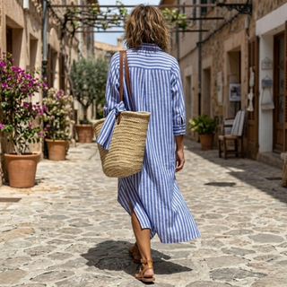 Elowen™ | Coastal Stripe Maxi Dress
