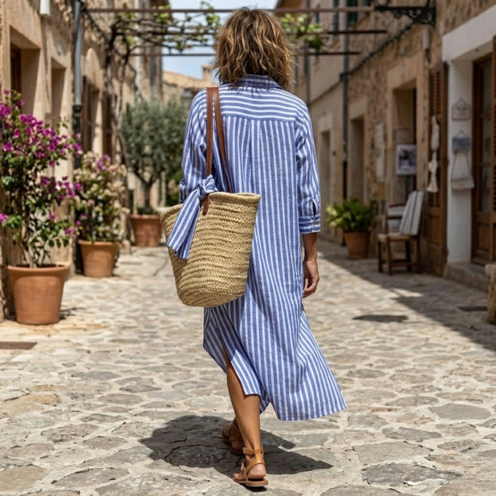 Elowen™ | Coastal Stripe Maxi Dress