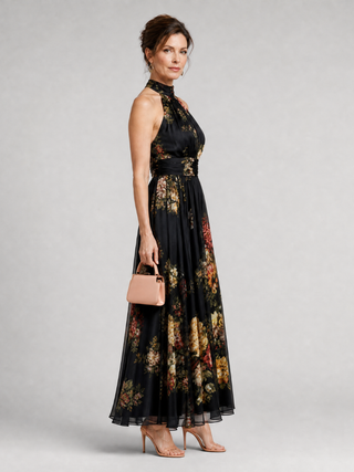 Arabella™ | Midnight Garden Halter Dress