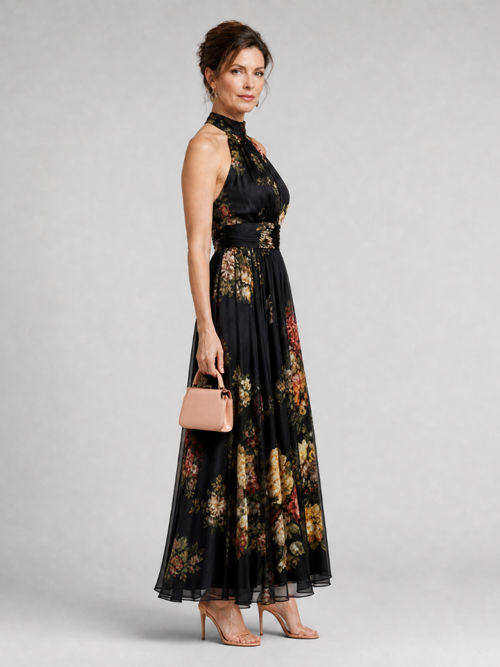 Arabella™ | Midnight Garden Halter Dress
