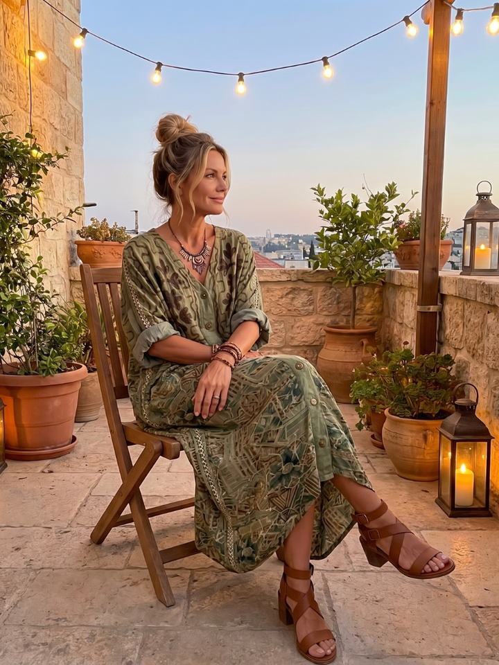 Rowan™ | Woodland Harmony Maxi Dress