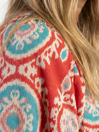 Isla™ | Coral Medallion Maxi Dress