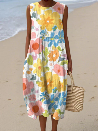 Elodie | Blooming Garden Sleeveless Midi Dress