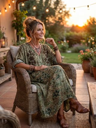 Rowan™ | Woodland Harmony Maxi Dress