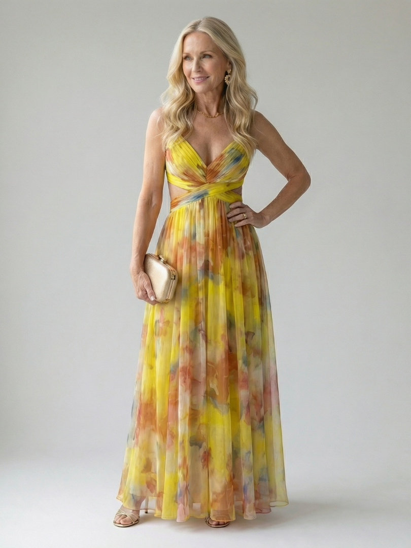 Crizel™ | Sunset Watercolour Maxi Dress