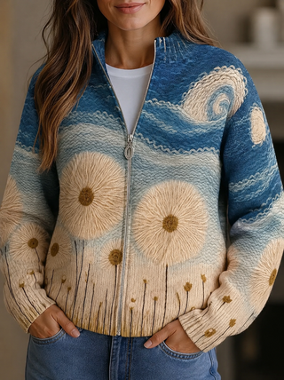 Ottilie™ | Coastal Dandelion Zip Cardigan