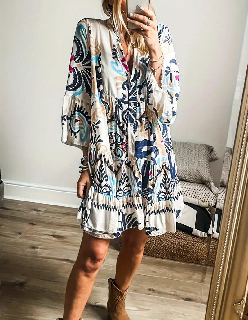 Elvira| Vestido Estampado Boho