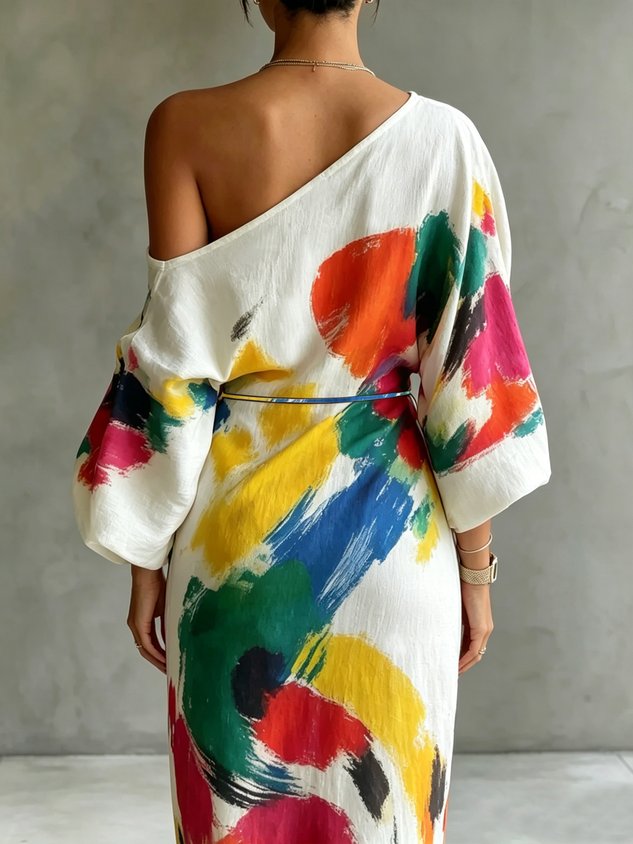 Valerie™ | Rainbow Brushstroke Maxi Dress