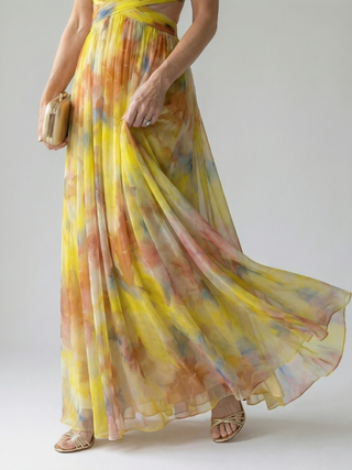 Crizel™ | Sunset Watercolour Maxi Dress