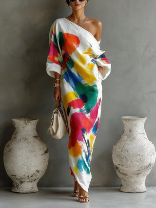 Valerie™ | Rainbow Brushstroke Maxi Dress