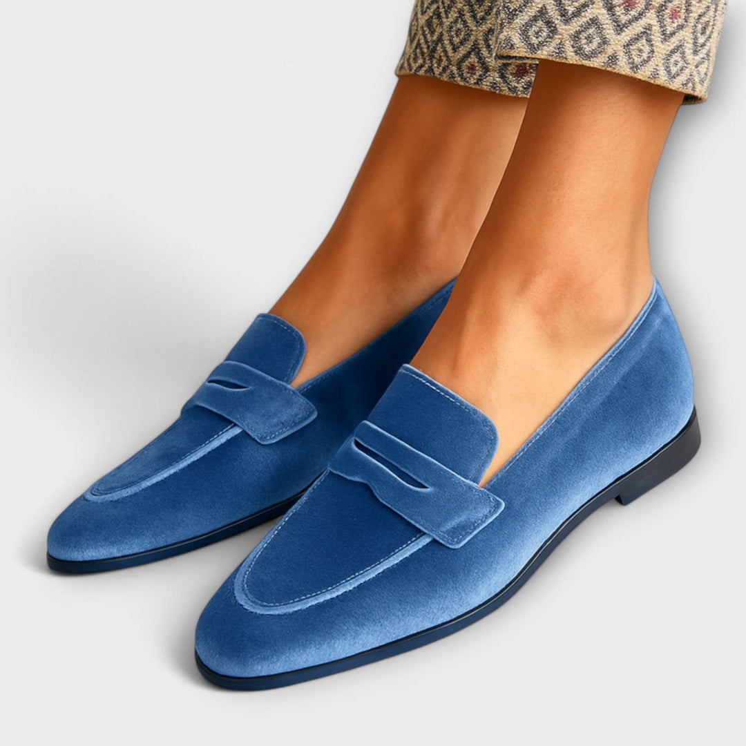 Leovigunda | Mocasines Azul de Linaje