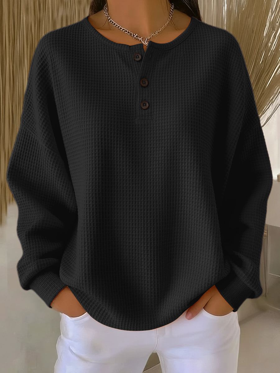 Ottilie™ | Textured Henley Autumn Sweater