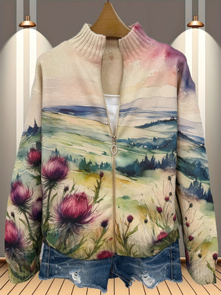 Morwenna™ | Highland Bloom Zip Cardigan