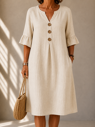 Hazel™ | Natural Grace Midi Dress