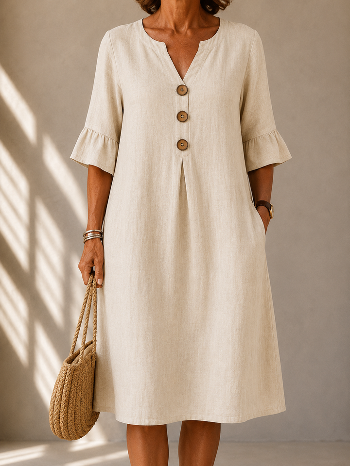 Hazel™ | Natural Grace Midi Dress