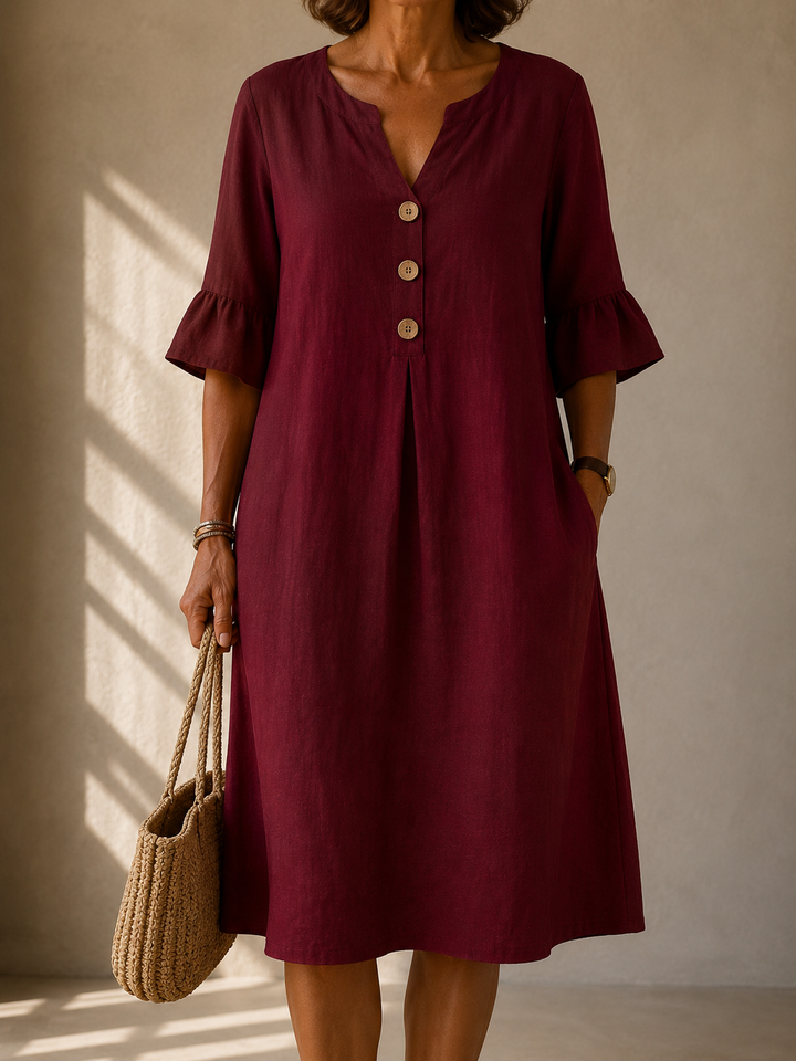 Scarlett™ | Burgundy Grace Midi Dress