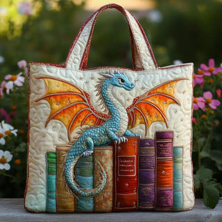 Quilted Bag - Emerald Dragon Book Guardian
