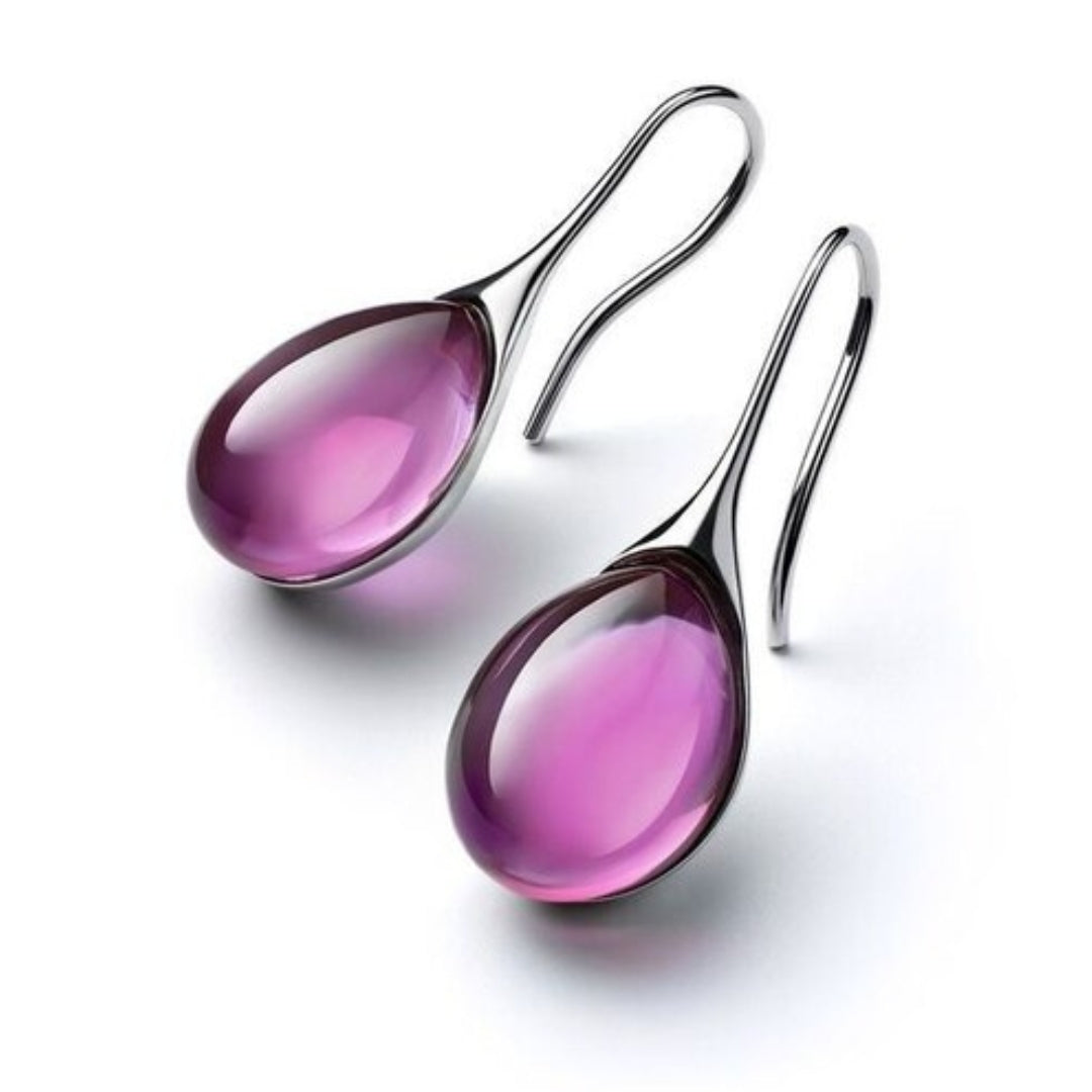 Margarita | Pendientes Gota de Cristal Celeste