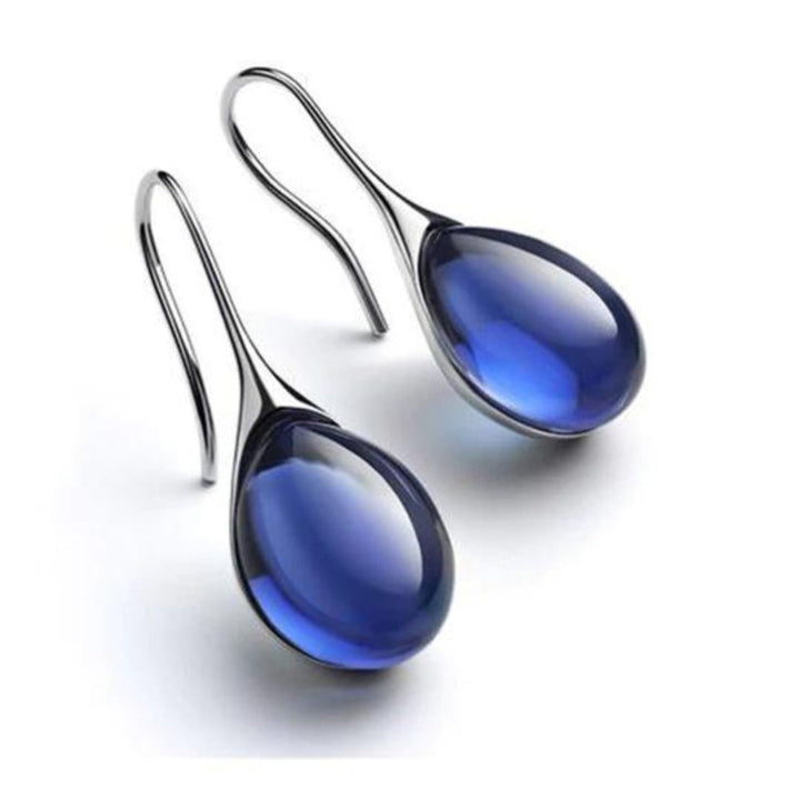 Margarita | Pendientes Gota de Cristal Celeste