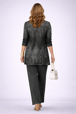Monique™ | Elegant Black Geometric Print 3-Piece Set