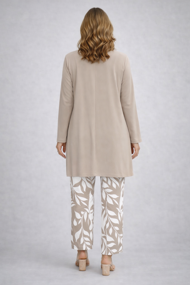 Vivienne™ | Soft Taupe Leaf Print 3-Piece Set