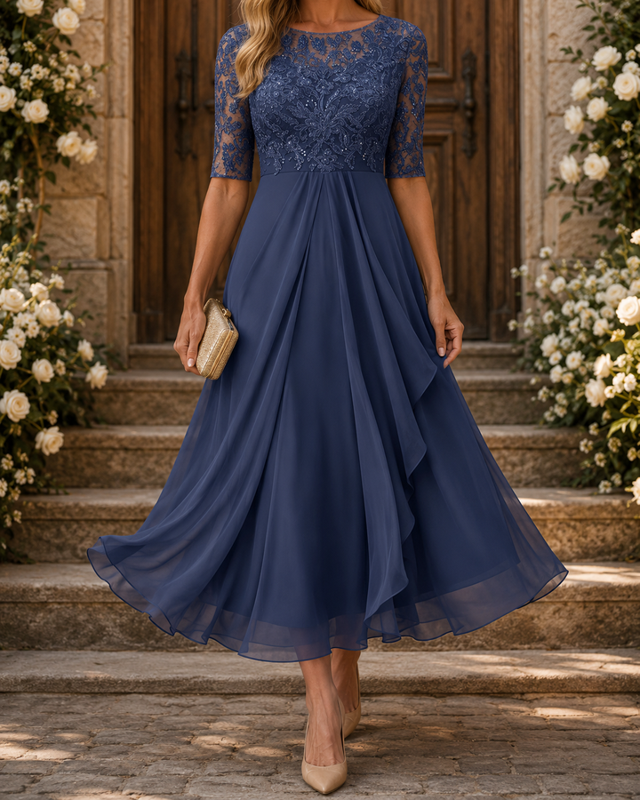 Genevieve™ | Midnight Lace Elegance Dress