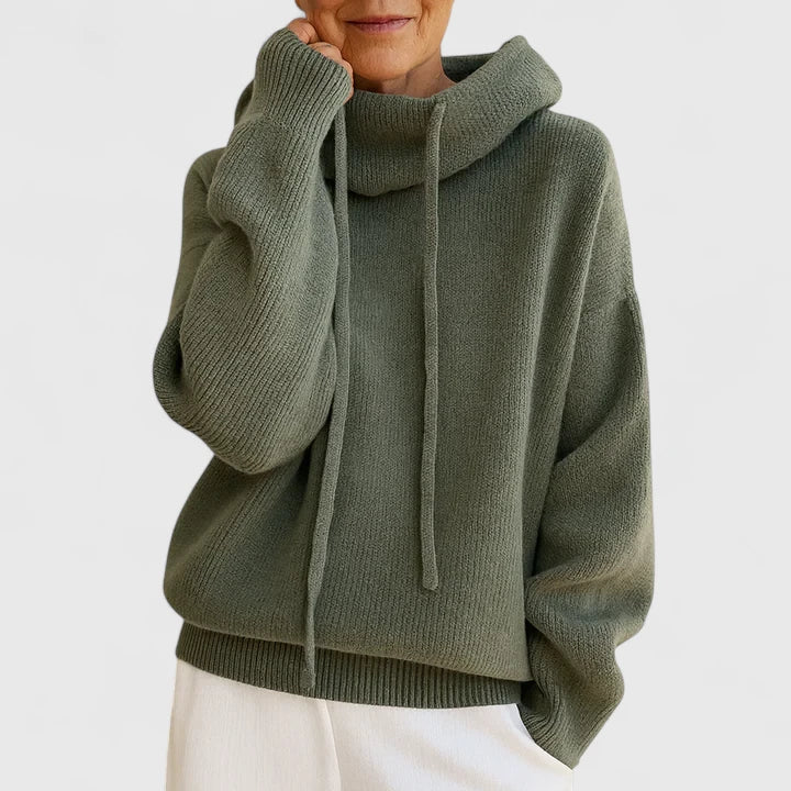Elowyn™ | Sage Luxe Cowl-Neck Sweater