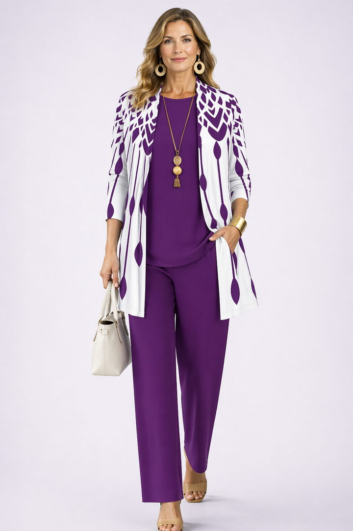 Philippa™ | Purple Geometric 3-Piece Set