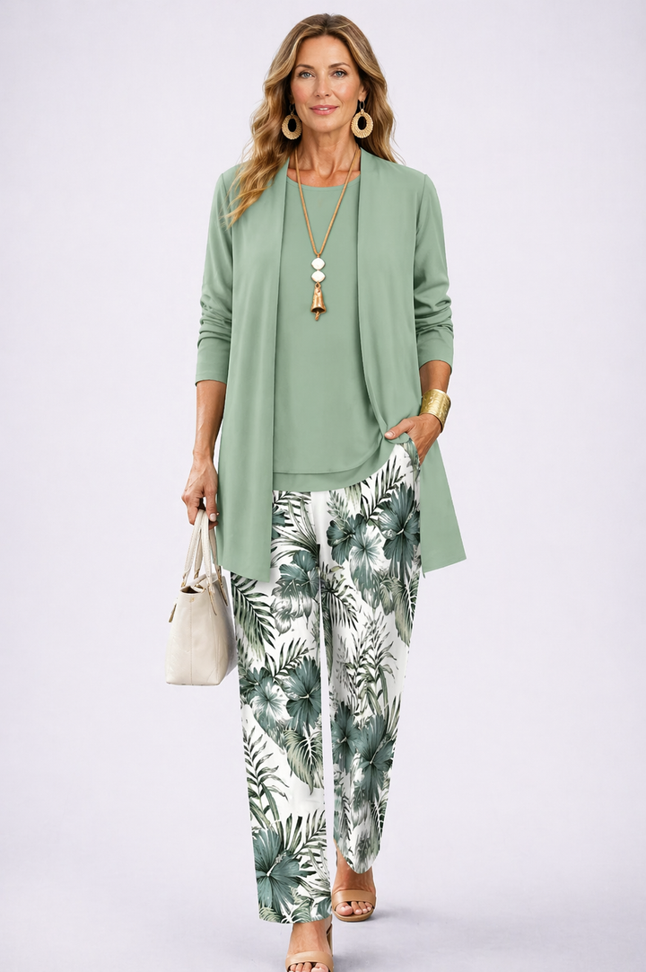 Elowen™ | Sage Green Tropical 3-Piece Set