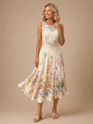 Arianwen™ | Wildflower Grace Midi Dress