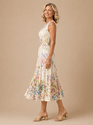 Arianwen™ | Wildflower Grace Midi Dress
