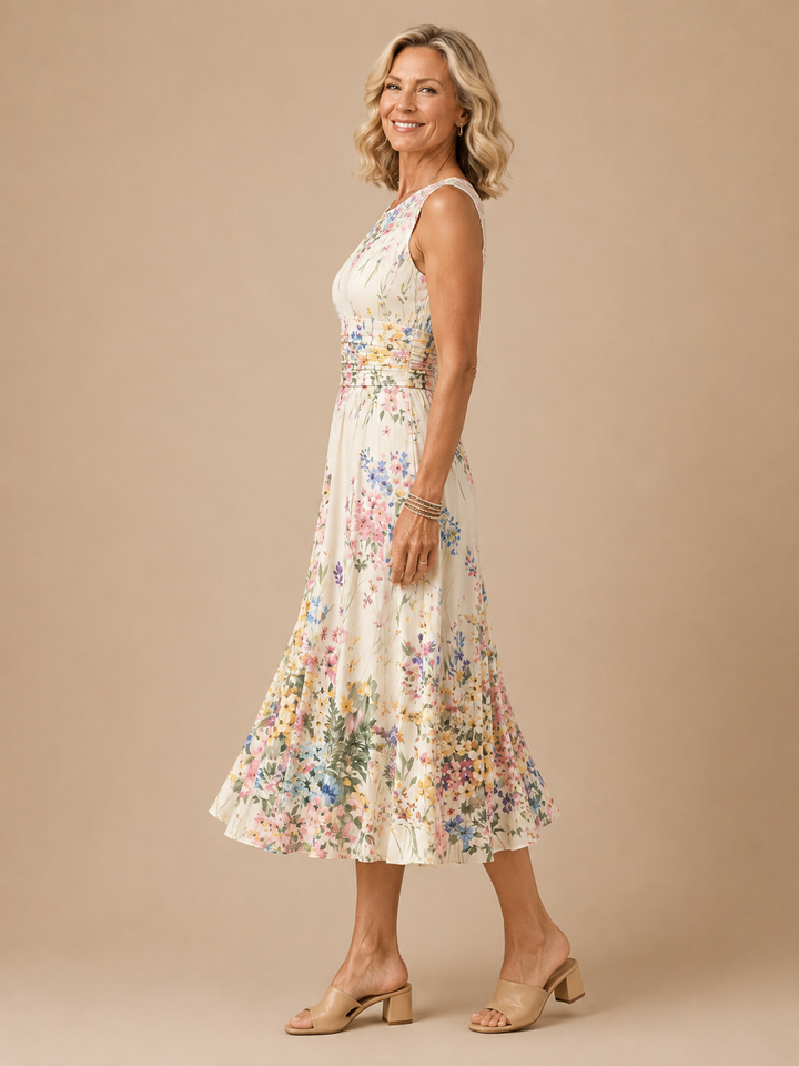 Arianwen™ | Wildflower Grace Midi Dress