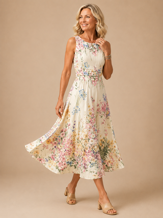 Arianwen™ | Wildflower Grace Midi Dress
