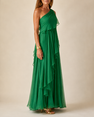 Serena™ | Emerald Ruffle Maxi Dress