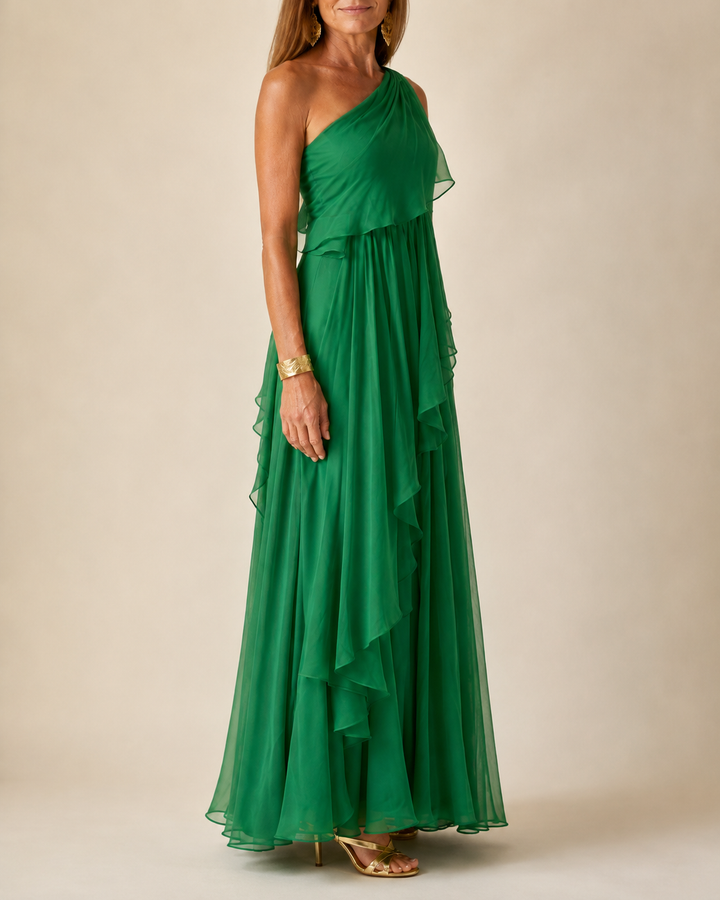 Serena™ | Emerald Ruffle Maxi Dress