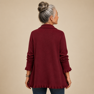Colette™ | Ruffled Knit Double-Breasted Jacket