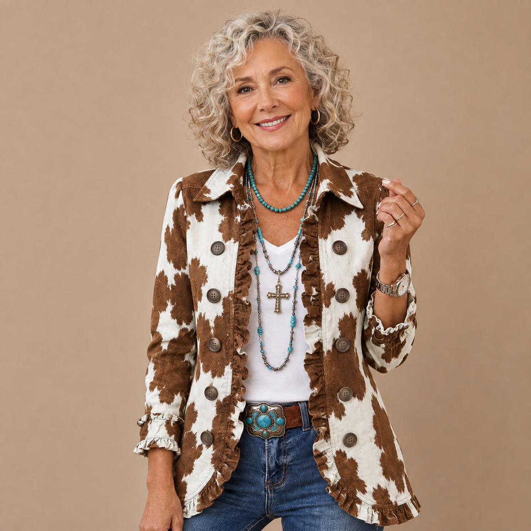 Arabella™ | Western Ruffle Double-Breasted Jacket