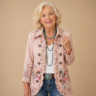 Rosalie™ | Embroidered Floral Ruffle Jacket