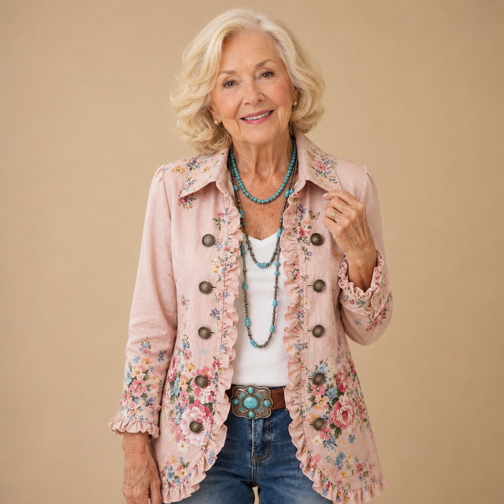 Rosalie™ | Embroidered Floral Ruffle Jacket