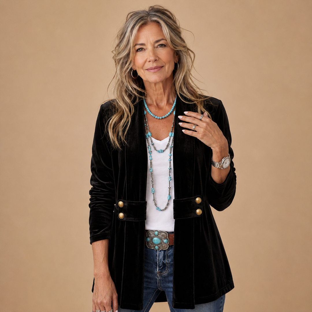 Valentina™ | Luxe Velvet Tailored Jacket